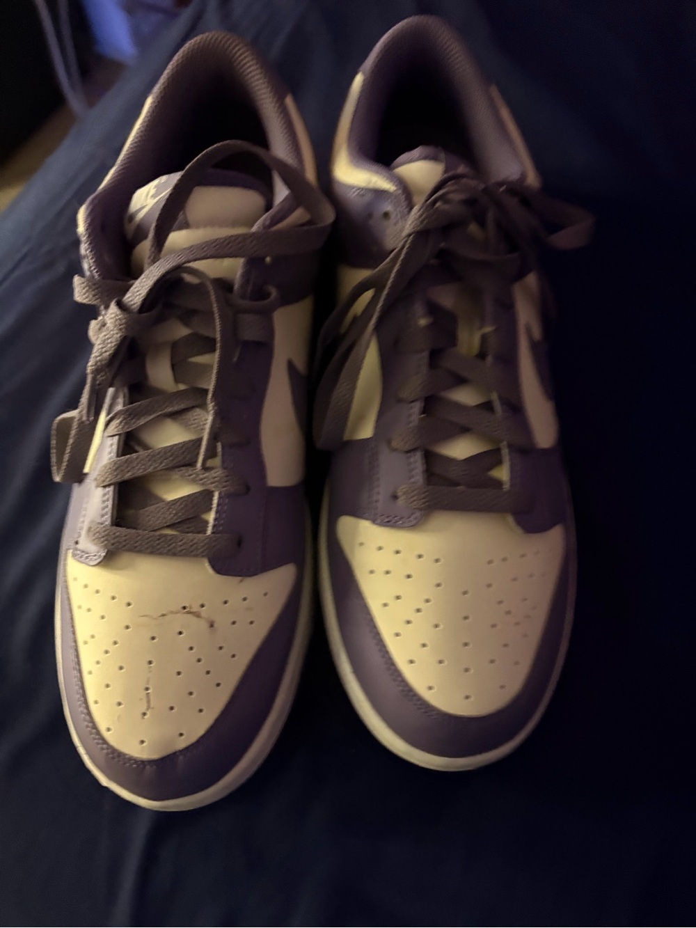 Nike Men's Low-Top Sneakers in Cream and Purple